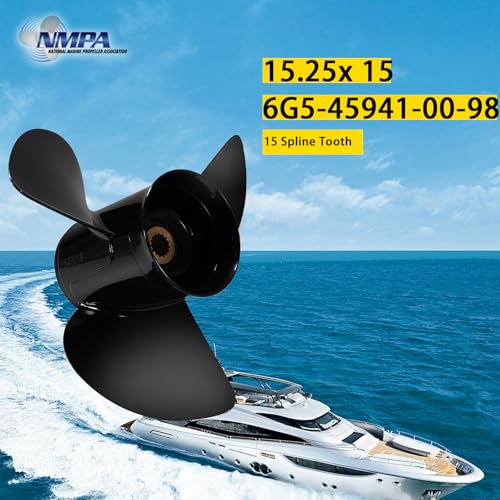 Image of VIF OEM Upgrade Aluminum Boat Propeller Compatible with Yamaha 150hp 175hp 200hp 220hp 225hp 250hp 300hp F150 F175 F200 F225 Outboard Engines,15 Tooth,Rh