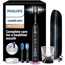Philips Sonicare DiamondClean Smart 9500 Electric Toothbrush - Sonic Toothbrush with App, Pressure Sensor, 15 Brushing Sett