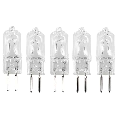 5Pcs Clear Glass Halogen Capsule Light Bulbs G5.3 230V 50W Halogen Bulbs GU5.3 Bi-Pin Jc Type Soft Warm White Dimmable,150W