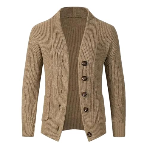 Men's Cardigan Sweater Casual Long Sleeve Thickened Single Breasted Knit Cardigans