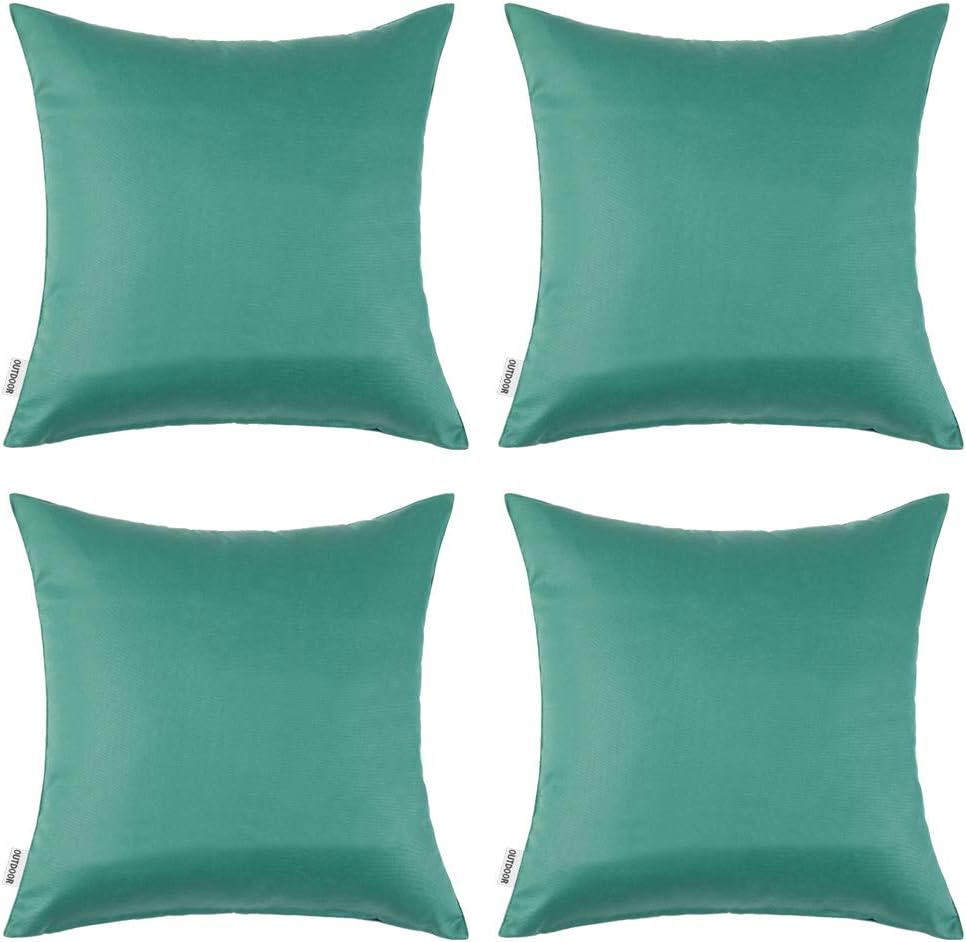 MIULEE Pack of 4 Decorative Outdoor Pillow Covers Square