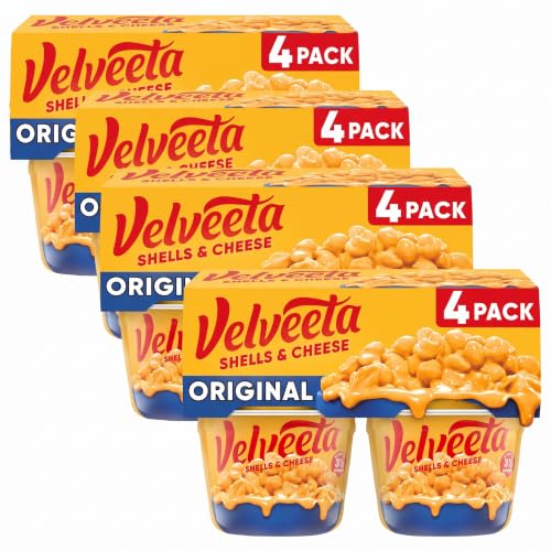 Velveeta Shells and Cheese Mac and Cheese, Cups, for Easy Snack or Dinner Side, Original Flavor, 2.39 oz, 4 Count (Pack of 4)