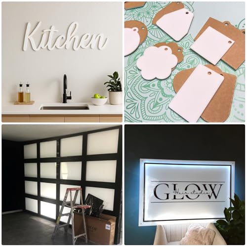 Image of KAITELA White Acrylic Sheet 18 inch x 24 inch x 1 /8 inch Thick (3mm) Cast Plexiglass Panel Plastic Board for Craft Project, Laser Cutting, Engraving, Sign, Pack of 2