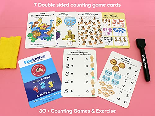 Image of (Combo of 2) 123 Numbers+PREMATH Write & Wipe Reusable Activities Educational Games with Exercise Book