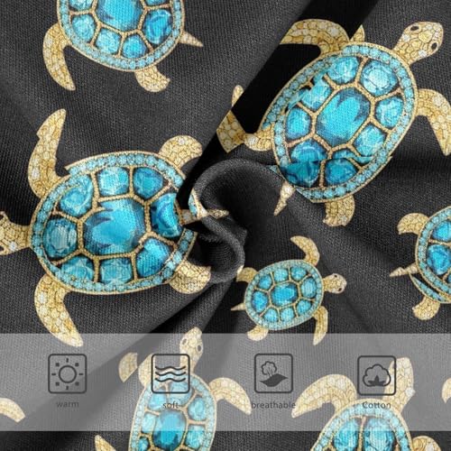 Chic Turquoise Turtles Black Girl Panties Cute Girls Underwear Toddler Cotton Animal Briefs Kids Undies 2t3