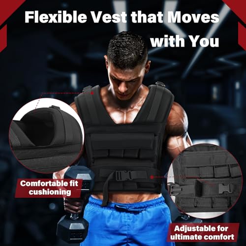 Image of Weighted Vest 6LB | 35LBS - Body Weight Vests Adjustable with Ironsand /Iron Block, for Walking, Strength Training, Running, Jogging, Functional Training, Bodyweight Training,for Man and Women