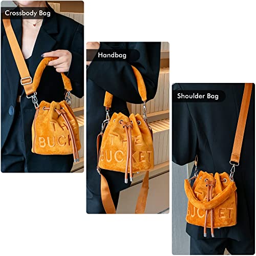Jqalimovv Bucket Bags For Women, Mini Purses Soft Plush Crossbody Drawstring Handbags Hobo Bag thumb #1