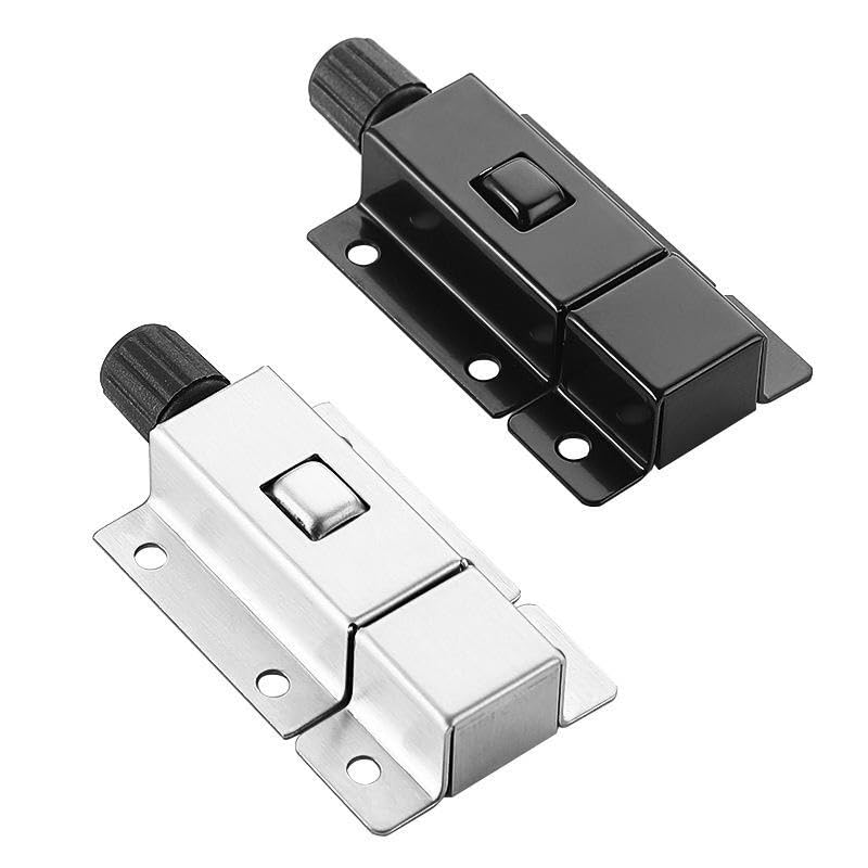 VIVITO Automatic Spring Loaded Door Bolt Lock | 3 Inch Stainless Steel Barrel Bolt with Push Button Latch | Anti-Theft, Rust-Proof, Heavy Duty Security Lock for Gates, Windows & Doors (Pack of 2)-picture-19
