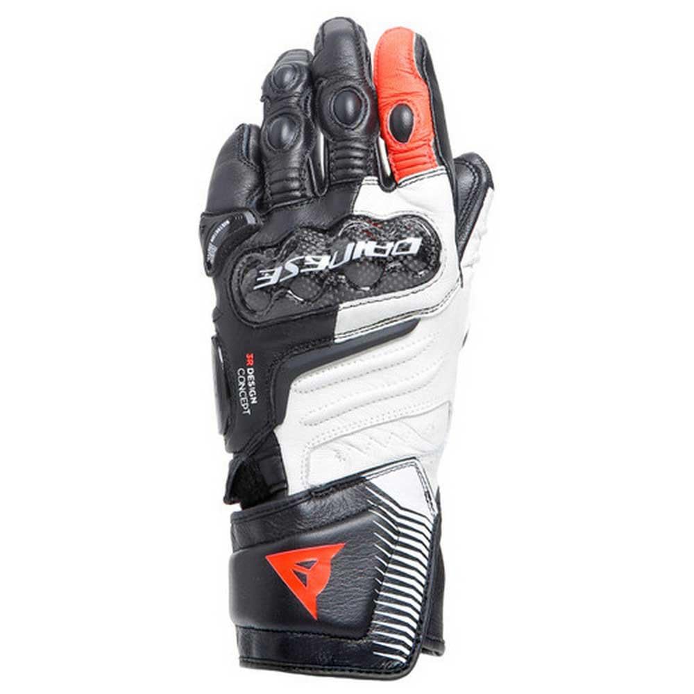 Dainese Women's Black/White/Fluo-Red - Carbon 4 - Gloves - Xs