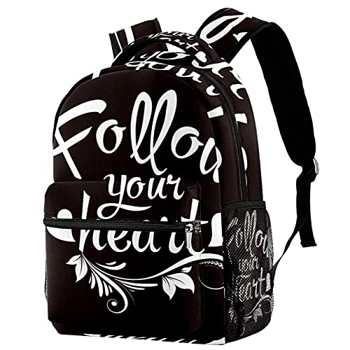 Sac à dos de voyage noir pour filles et garçons avec porte-bouteille intégré
