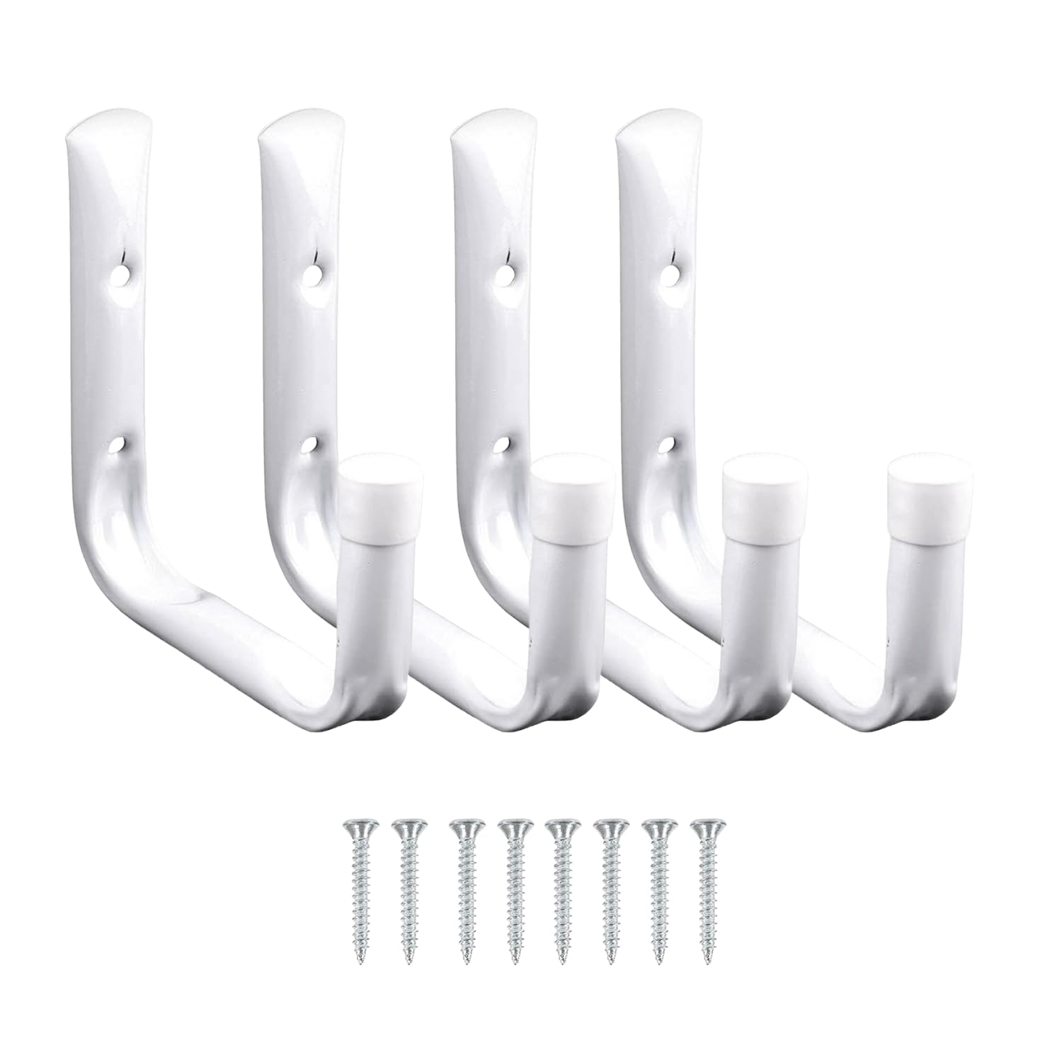 Marco Paul Interiors 2Pc Jumbo Hooks Marco Paul 4Pc Jumbo Hook Set Large Hooks For Hanging White Metal Ladder Hooks For Shed Organiser, Garage Storage, Garden Tools, Bikes, Ladder Hanging Storage