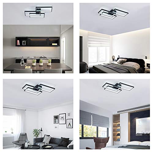Chying Led Ceiling Light Modern Flush Mount Light Fixture,42W 2600Lm Rectangle Lights For Bedroom Kitchen Living Room Ceiling Lamp,Cool White 6000K Black #TOP4