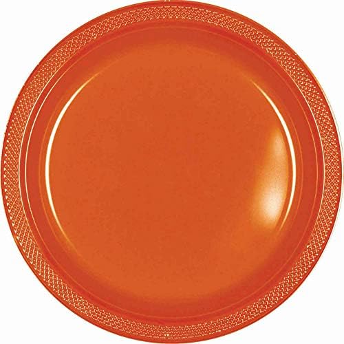 Vibrant Round Orange Peel Plastic Plates - 7" (Pack of 20) - Premium Quality Design, Ideal for Any Event or Party image 2