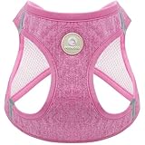 DOGWONG Dog Harness - Cotton Hemp Mesh Step in Vest Harness Pink GOG Harness for Small and Medium Dogs
