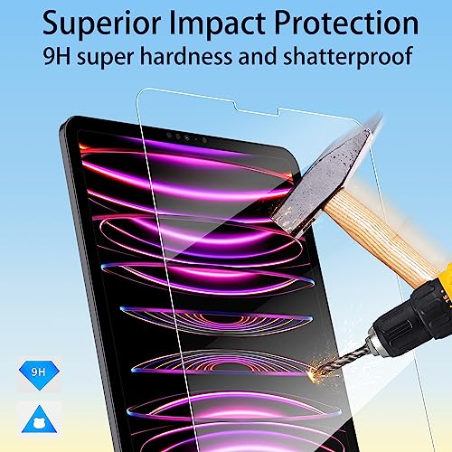 4youquality [2-Pack Screen Protector for iPad Pro 11-Inch All Models & iPad Air 5/4 (10.9-Inch 2022/2020), Tempered Glass Film, Anti-Scratch, Impact-Resistant, Face ID Compatible - Image 3