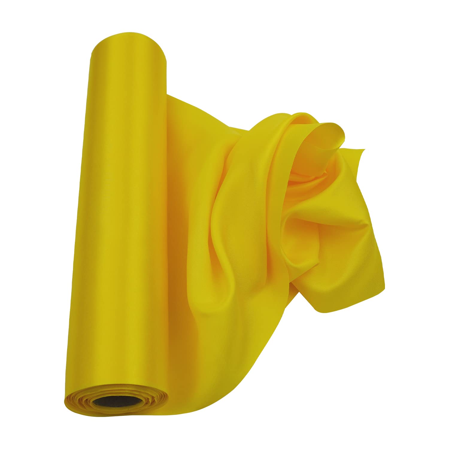 Trimming Shop Yellow Satin Fabric Roll, 20m x 29cm