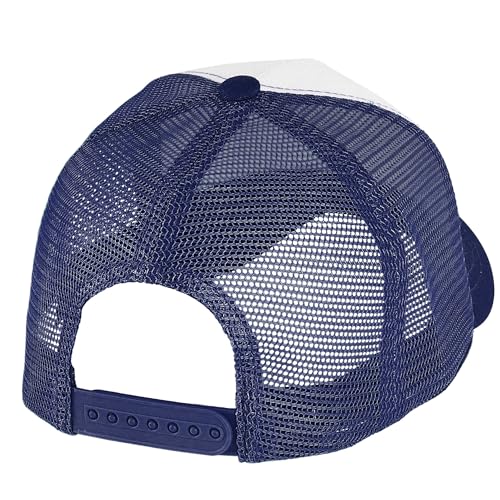 Image of Falari 5-Panel Mesh Baseball Cap, Trucker Hat, Structured Plain Design, Cotton, Adjustable Size
