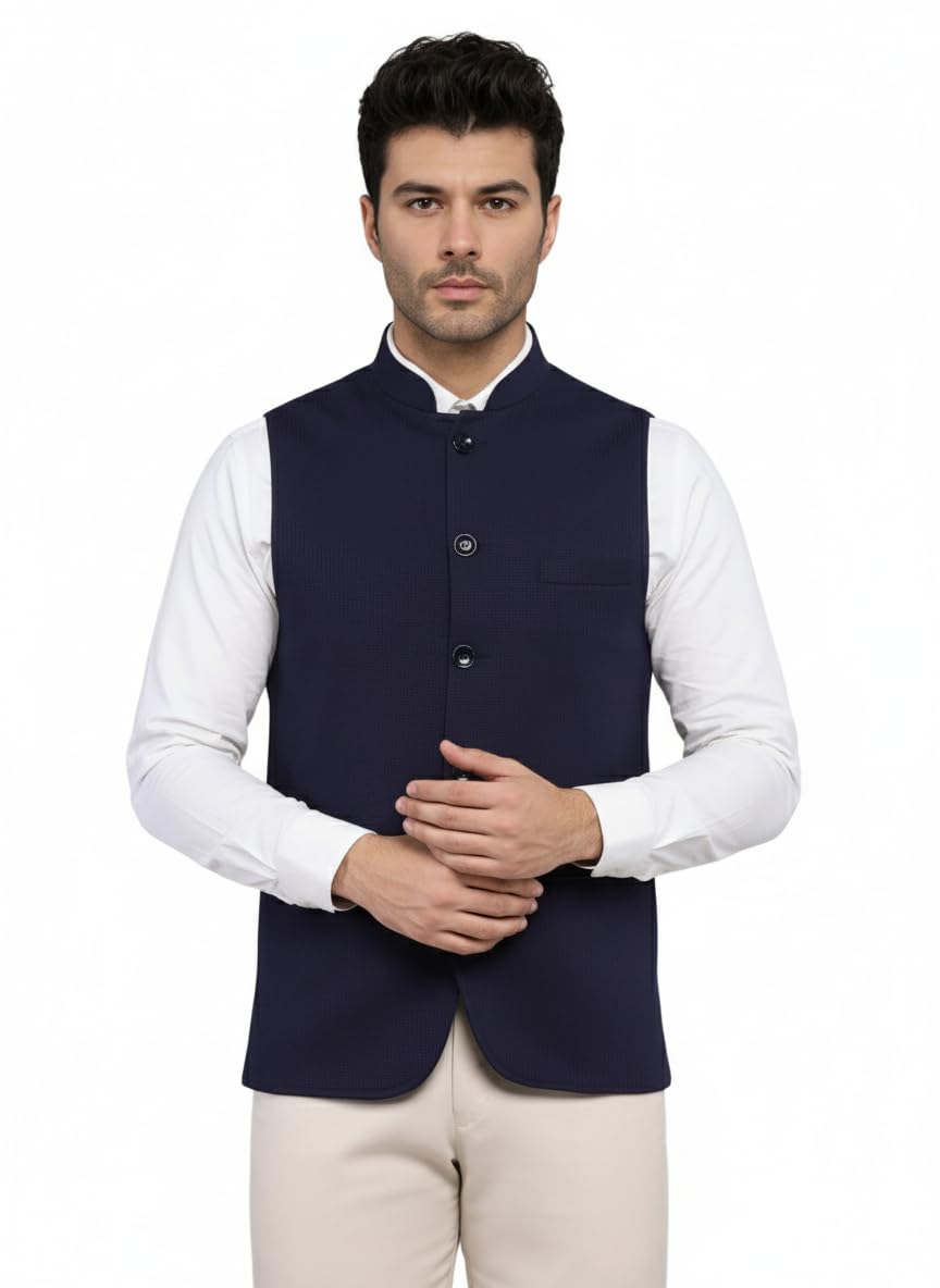 Men Nehru Jacket Waistcoat for Men, Modi Jacket for Stylish Casual & Formal Wear for Festival & Wedding