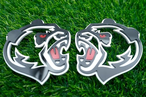 Image of Pair Set Angry Panda Emblems 3D Badge Customized Decal Sticker Fit for Universal Car Truck Motorcycles (Black White Red)