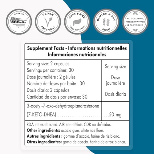 Supersmart 7-Keto Dhea 25Mg (Patented Ingredient) - Advanced Dhea Metabolite Supplement thumb #2