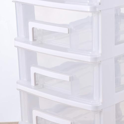 Miniatura 10 de SAFIGLE Mini organizador de cajones de plástico 5 cajones contenedores de almacenamiento de plástico con cajones pequeños cajones de plástico para
