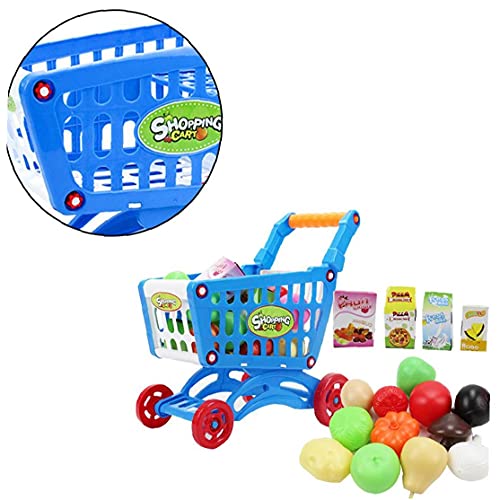 LAANCOO 16Pcs pädagogisches Spielzeug Einkaufswagen Supermarkt Spielset mit inbegriffen Lebensmittelhandel Warenkorb… – Bild 4