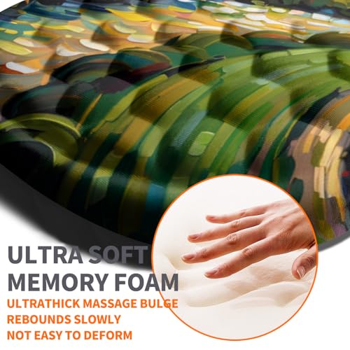 Image of Ergonomic Joint Wrist Support Mouse Pad with Memory Foam Cushion Massage Bump, Carpal Tunnel Pain Relief Mousepad Slope Design for Wrist Rest, 11.8x7.9 in, Warm Sun