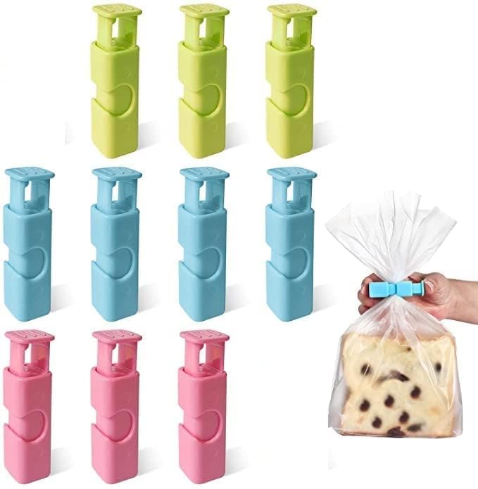 Image of Food Sealing Bag Clip Set - 5 Piece Plastic Chip Bag Clips for Bread, Snacks, Sandwich & Cereal Bags - Reusable Airtight Kitchen Storage Sealing Clips - Strong Cinch Grip (Multicolor)