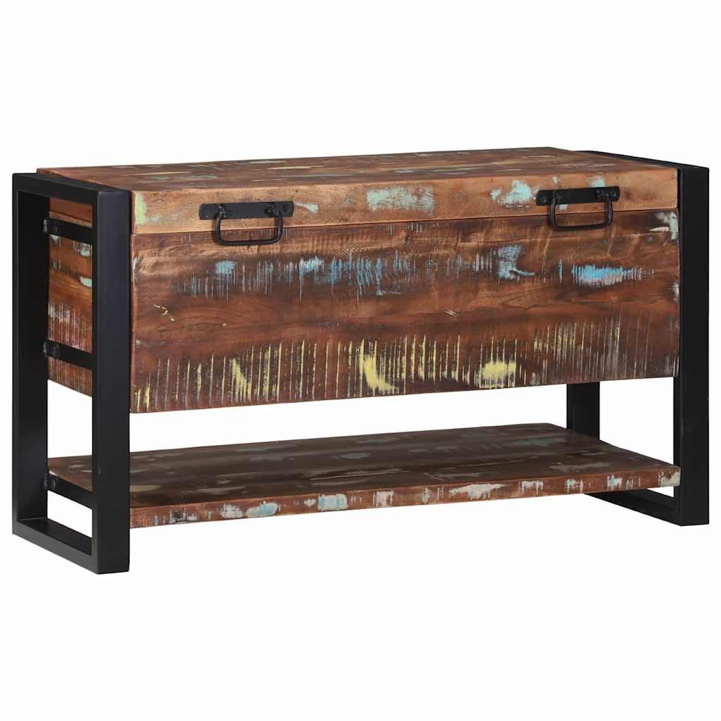 Baúl de madera maciza de 80 x 35 x 45 cm