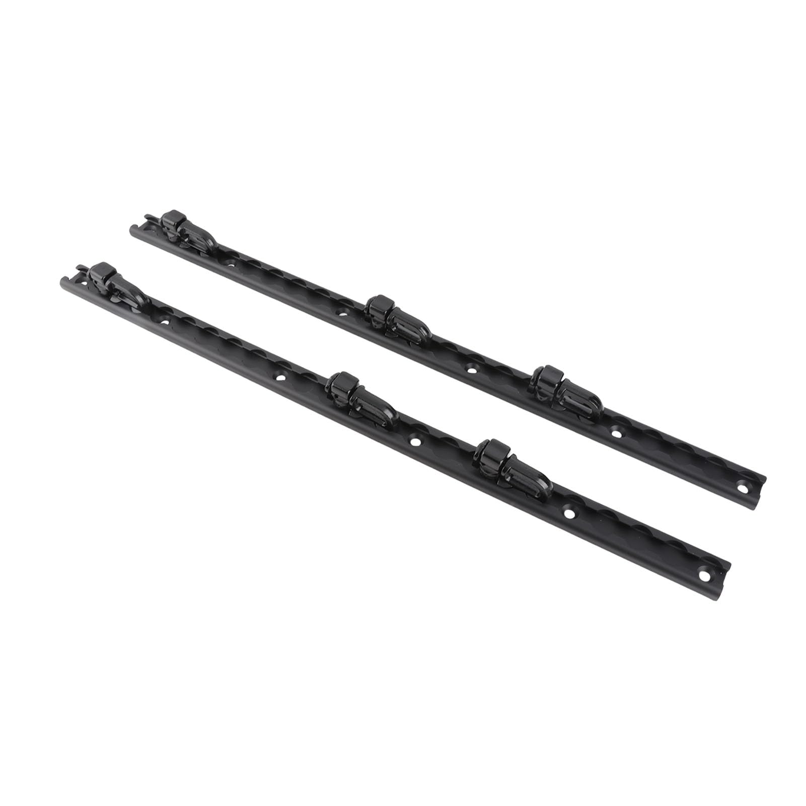 L-Schienen-Zurrsystem, Schwarz Eloxiertes Aluminium, Ladungssicherung, L-Schiene, 60 cm, mit 6 Doppelbolzenbeschlägen für LKW-Ladeflächen, Anhänger, Motorräder, Geländefahrzeuge und Paletten