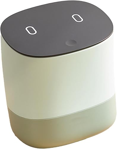 Miniatura 9 de Cesta de basura pequeña, papelera de escritorio pequeña ecológica, desmontable multiusos con tapa para el hogar (blanco)