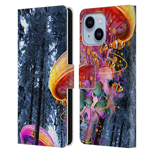 Étui iPhone 14 Plus cuir Dave Loblaw Hiver Forêt avec rangement