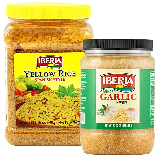 Iberia Yellow Rice 3.4 Lb. + Iberia Minced Garlic 32 Oz #TOP22