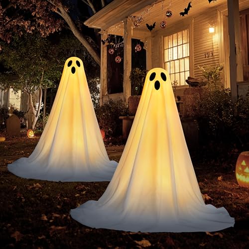 Fantôme Lumineux Halloween JOYIN Lot de 2 Décorations de 127 cm avec Guirlande - 5