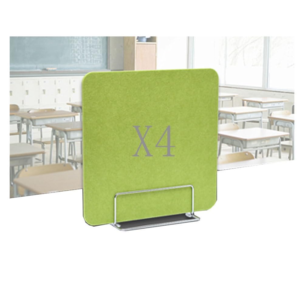 LWJSOCP Desk Privacy Divider, 4 Packs Desk Divider Partition Screens Desktop Privacy Panel Acoustic Freestanding For Office Student, Reducing Noise, Visual Distractions(Green,40x40cm)