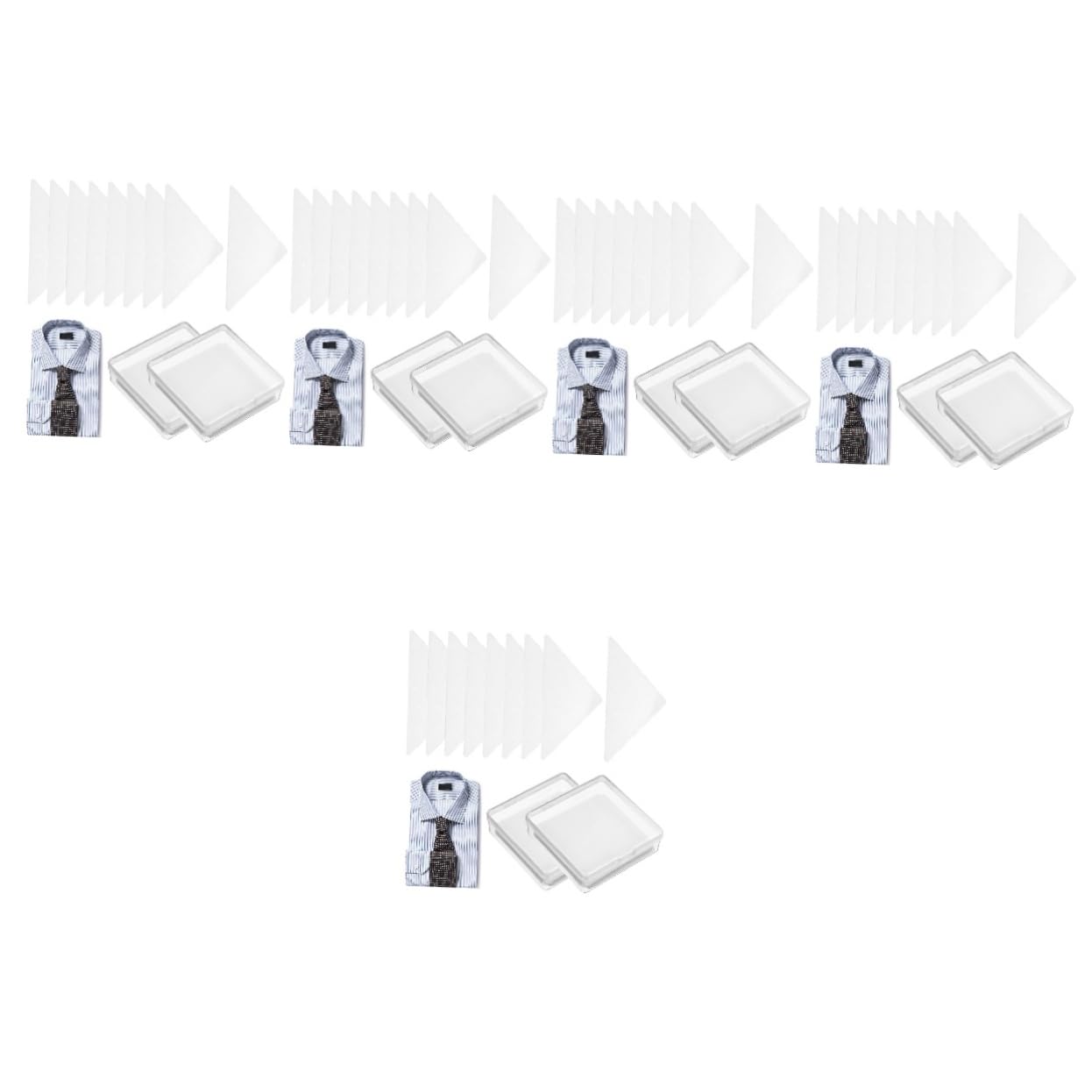 JEWEDECO 5sets Collar Shirt Stickers Pack for Men White Collared Shirt Stays Pvc Supplies 60pcs*5