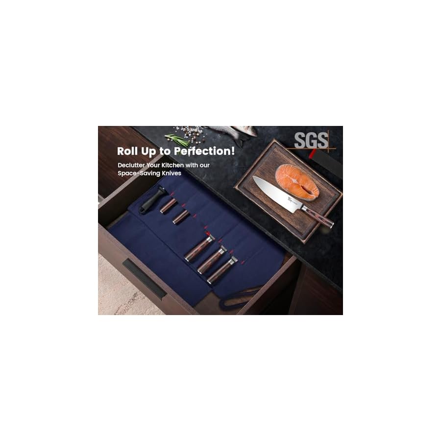 Chef-Knife-Set-14pcs-Japanese-Kitchen-Knife-Set-with-Roll-Bag-Pakkawood-Handle-High-Carbon-Stainless-Steel-Professional-Kitchen-Knives-for-Camp-Travel-Outdoor SYOKAMI Chef Knife Set, 14pcs Japanese Kitchen Knife Set with Roll Bag, Pakkawood Handle, High Carbon Stainless Steel Professional Kitchen Knives for Camp Travel Outdoor