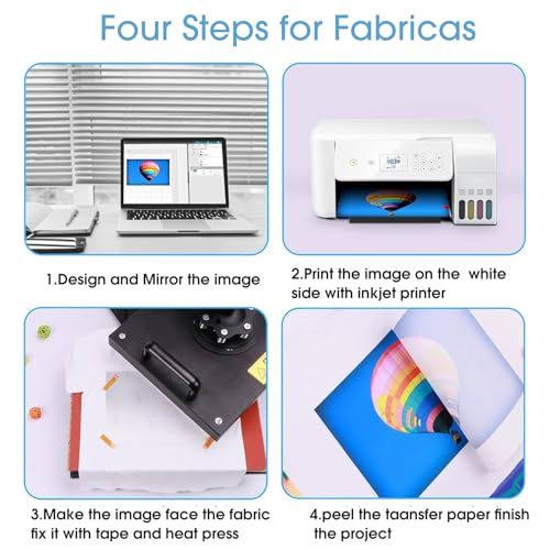 100 Blatt Sublimationspapier DIN A4 (210 x 297 mm), 120 g/m² Sublimation Paper Kompatibel mit Inkjet Drucker Sublimationsdruckern