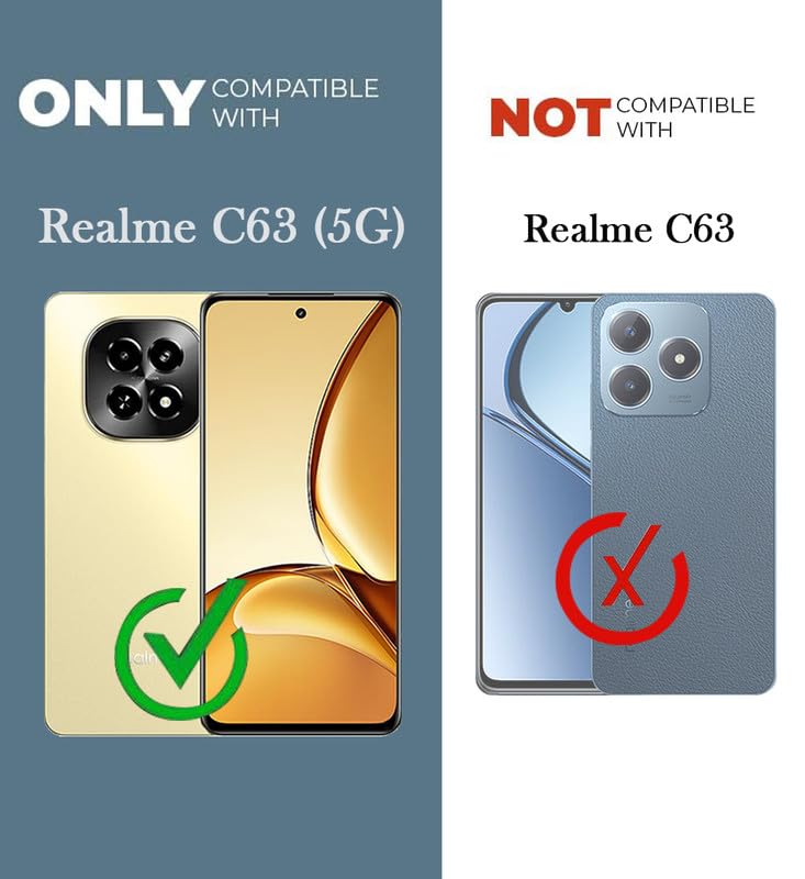 Image of Jkobi Back Cover Case for Realme C63 5G (Textured Grip Design | Camera Protection | Slim and Light Weight | Soft Touch and Feel | Black)