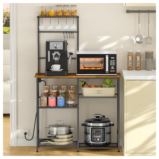 3IngSeagulls Bakers Rack with Power Outlet