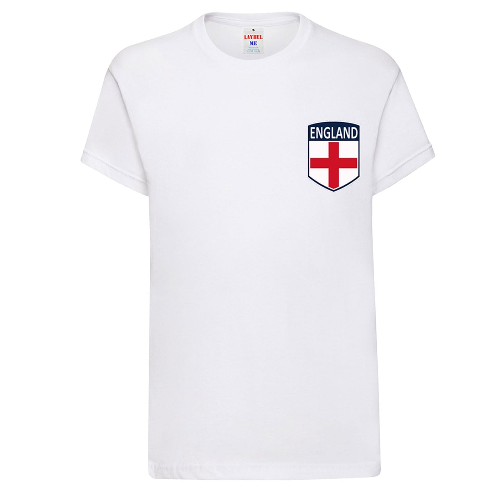 World Football 2026 England Kids Adult T Shirt Soccer Fan Graphic Unisex Top Men's England Flag Badge TEE White