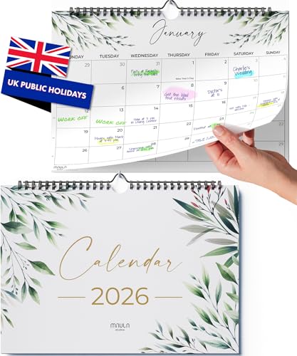 2026 Calendar UK – Family Planner Calendar 2026-12 Months to View Calendar (January – December) – Large DIN A4 Monthly Wall Calendar UK - Easy & Efficient Family Organisation at Home