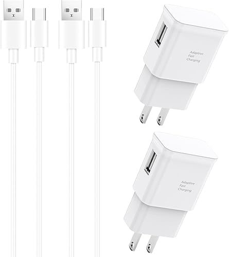 Cargador rápido para Samsung 2 unidades de 6 pies tipo C cable de carga rápida con teléfono Android USB bloque de cargador de pared para Samsung