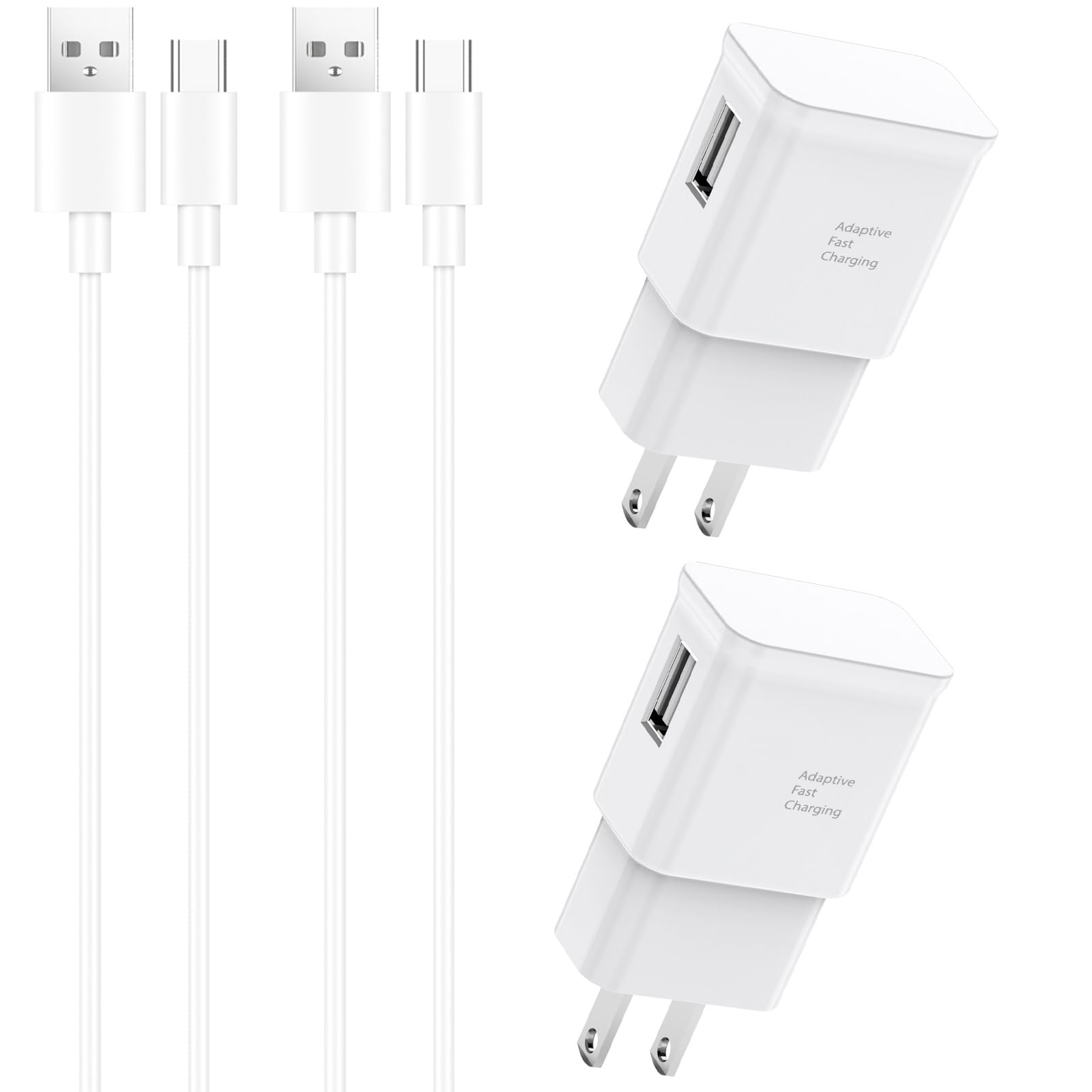 Type C Samsung Charger Fast Charging 2 Pack Fast Wall Charger Block with 6ft USB to Type C