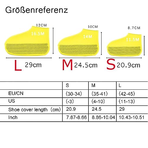 Silikon Regenüberschuhe, Silikon Überschuhe Wasserdichte Silikon Schuhüberzieher Wiederverwendbare rutschfeste Überschuhe Anti-Rutsch Schuhüberzieher für Regen, Schlammige Straßen (M, Rosa)