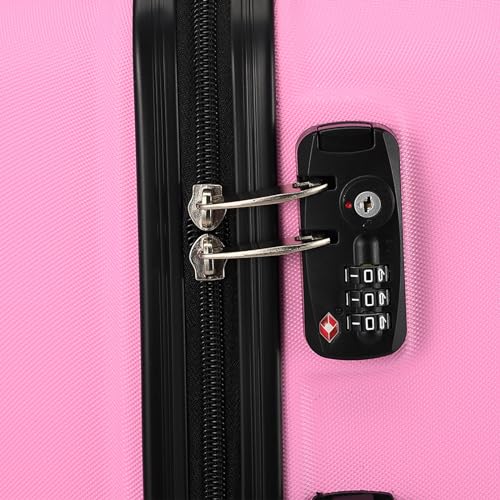 3 Piece Hard Luggage Box with Rotating Wheels 3 Piece Suitcase Set Travel Suitcase Set Retractable Handle(20/24/28)" Pink3