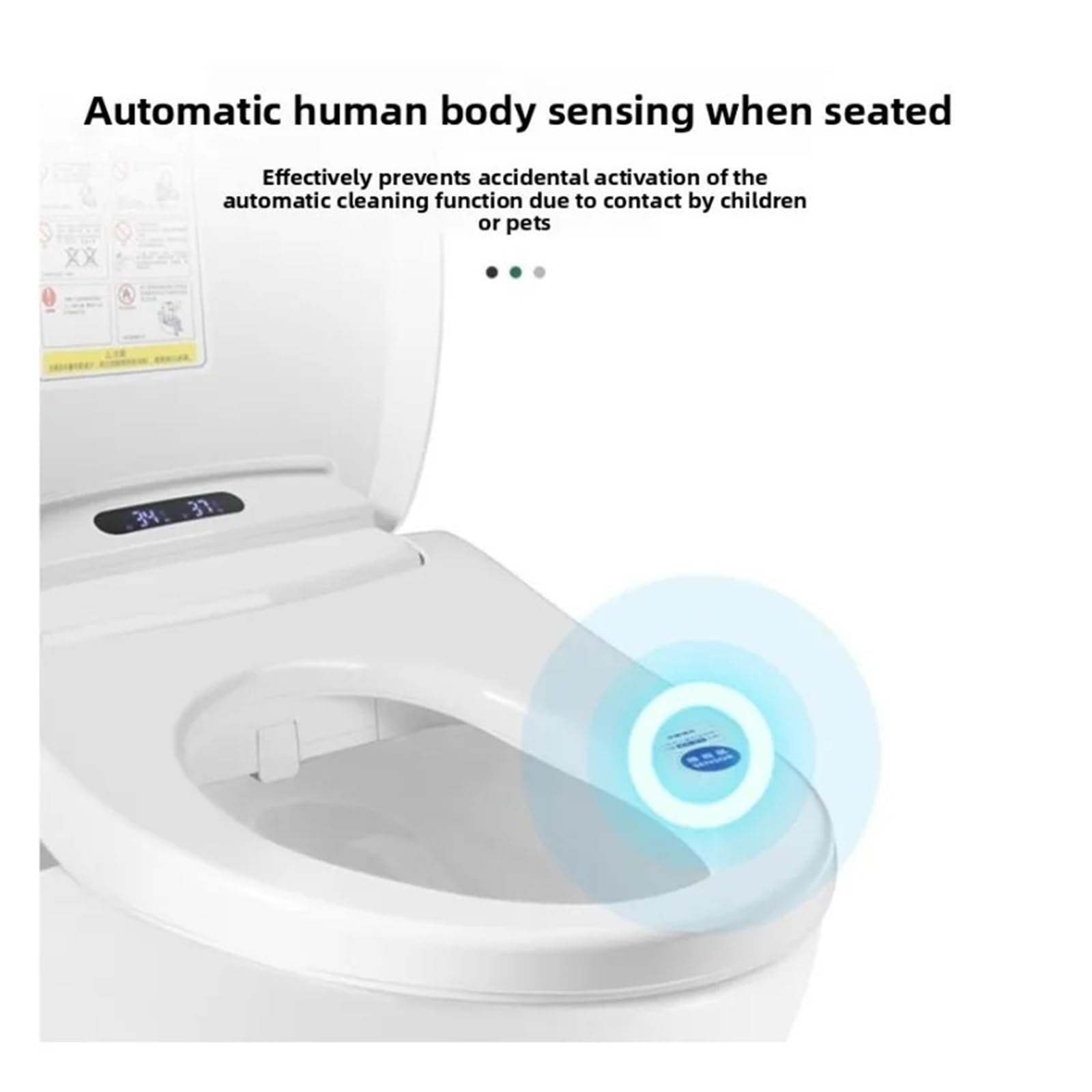 Tapa De Asiento Inodoro Inteligente, Bidé Con Control Remoto Secador Instantáneo Agua Caliente, Protección Antiescaldaduras Y Fugas, Ahorro Energía Resistente Y CóModo(480mm)