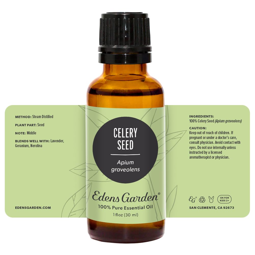 Edens Garden Celery Seed Essential Oil- 100% Pure Premium Grade, Undiluted, Natural, Therapeutic, Aromatherapy, The Best for Diffuser, Skin, Candle, Laundry 30 ml (1 fl oz)