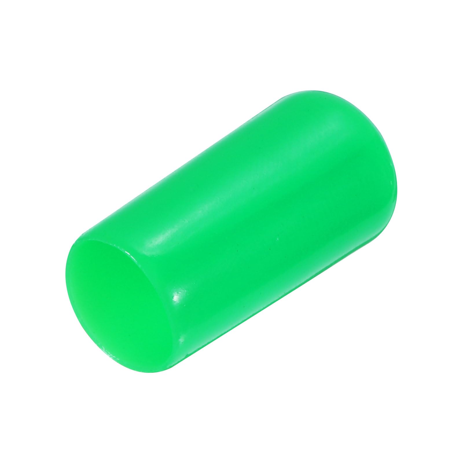 uxcell 20pcs Rubber End Caps 7mm ID Vinyl PVC Round Tube Bolt Cap Cover Screw Thread Protectors Green