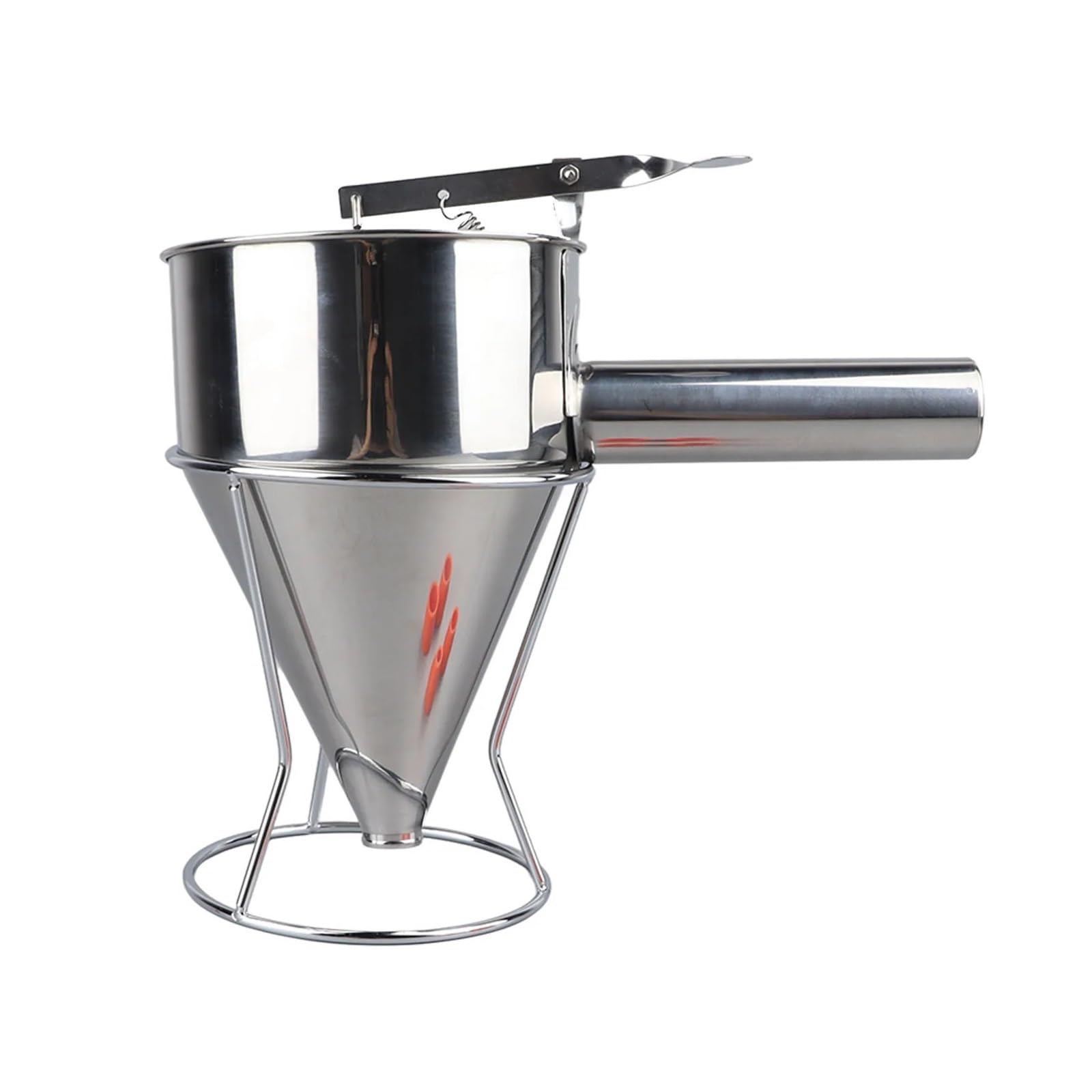 Dosatore for pastella in acciaio inox for pancake con bocca in silicone da 18 mm, 4 pezzi, for, cupcake e teglie forno